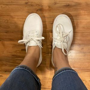 White Authentic Platform Vans 2.0